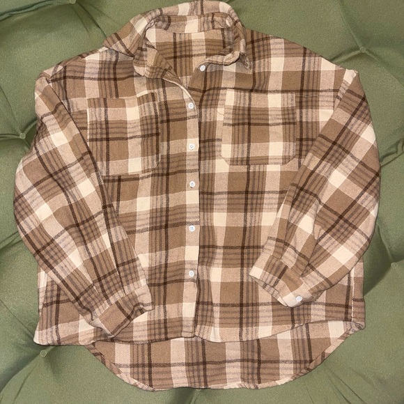 Plaid Brown Women’s Flannel - Picture 1 of 3